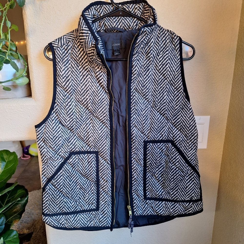 J. Crew herringbone down vest small